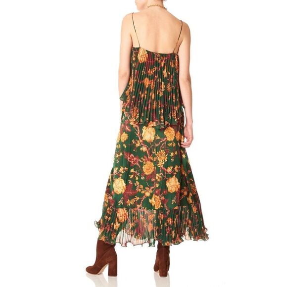 Amur Adeline 100% silk floral pleated floral Dress size 0 - Picture 5 of 12
